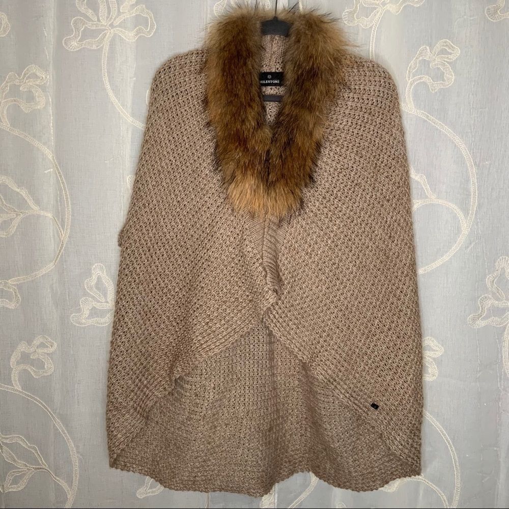 Milestone fur and knit sweater